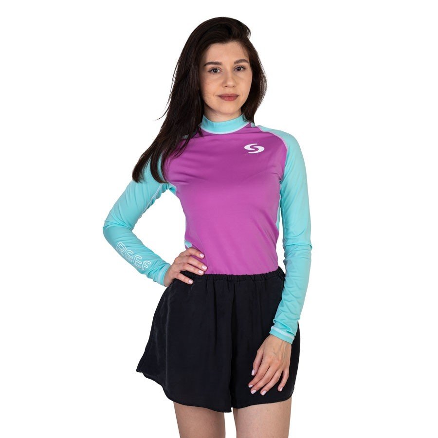 Sieviešu likras krekls Scorpena REEF, violets un mintzaļš