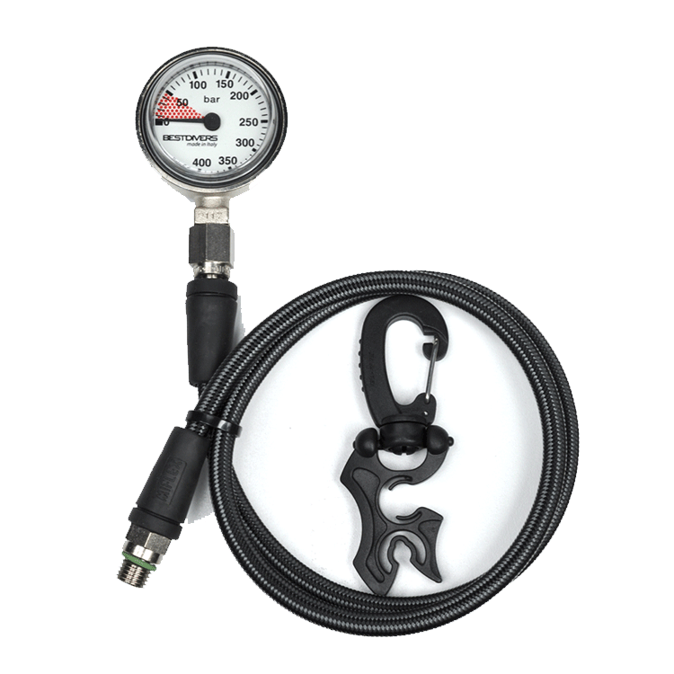 Spiediena mērītājs Best Divers 45×20 mm + šļūtene 80см